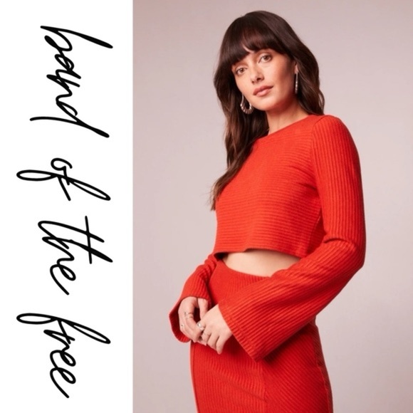 NEW Band Of Gypsies BEAUTIFUL ALIZE RUST LONG SLEEVE TOP w/Keyhole back Size L - Picture 4 of 7